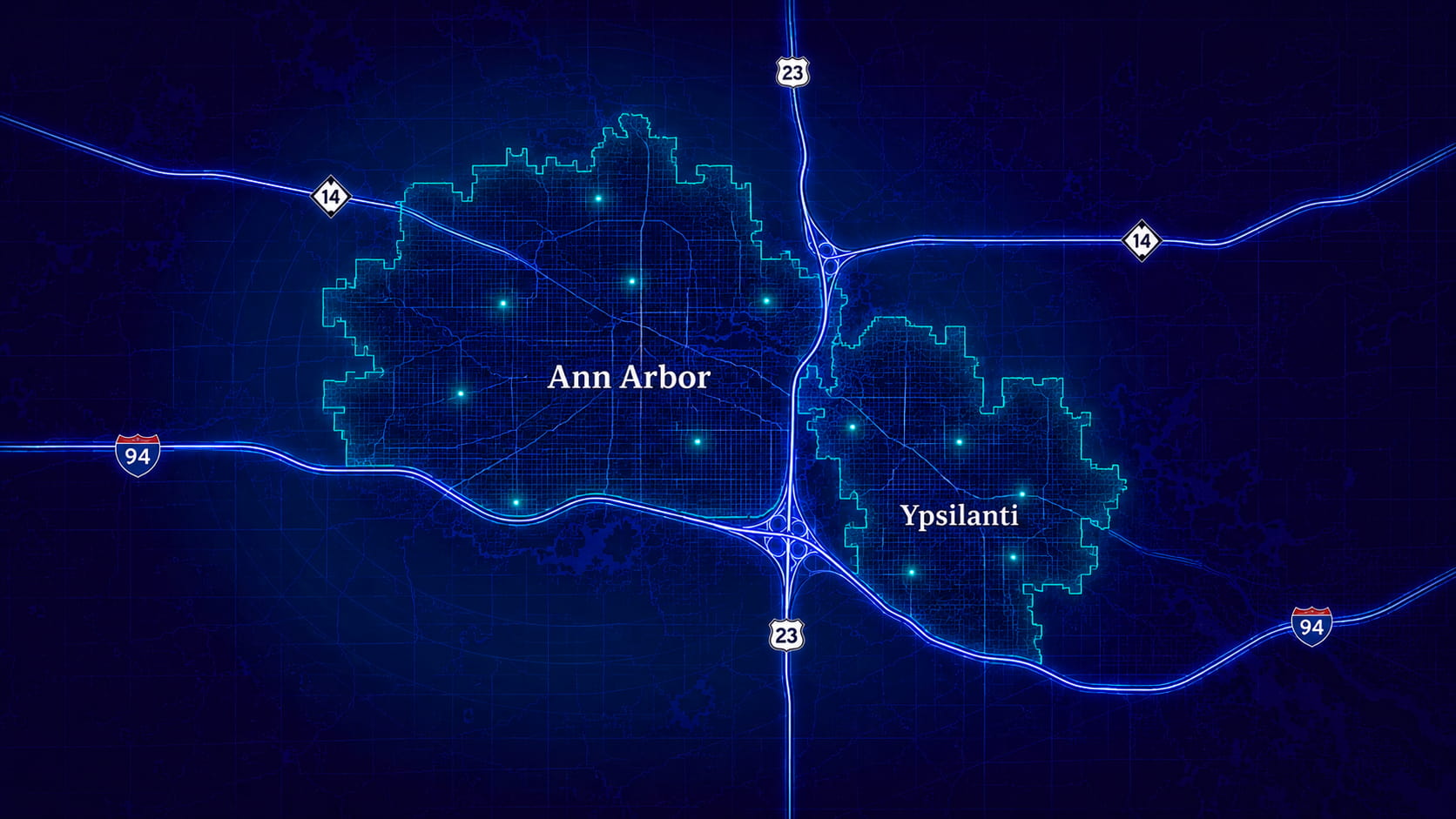Ann Arbor and Ypsilanti service area map